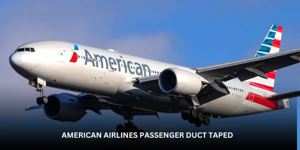 american airlines passenger duct taped